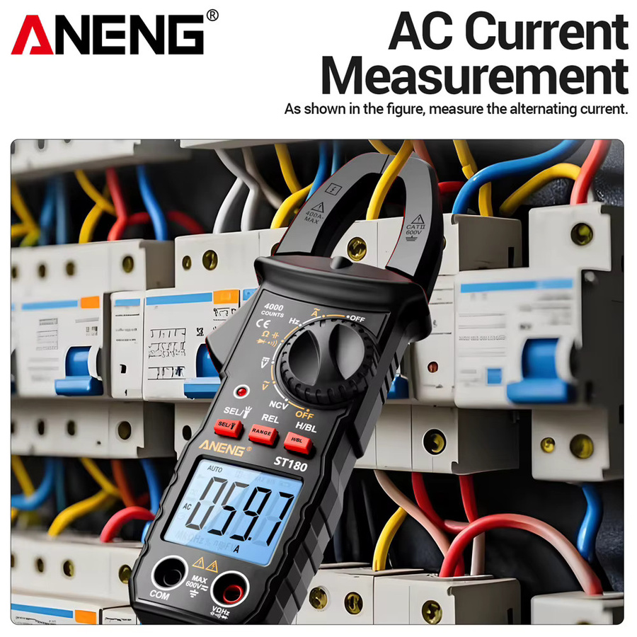 ANENG Zangenmultimeter ST180 Wechselstrom 4000 Zählzangenmessgerät mit B16 Spannungsprüfer 12-300 V und Diagnose-Haltepunkt-Finder - Bild 2