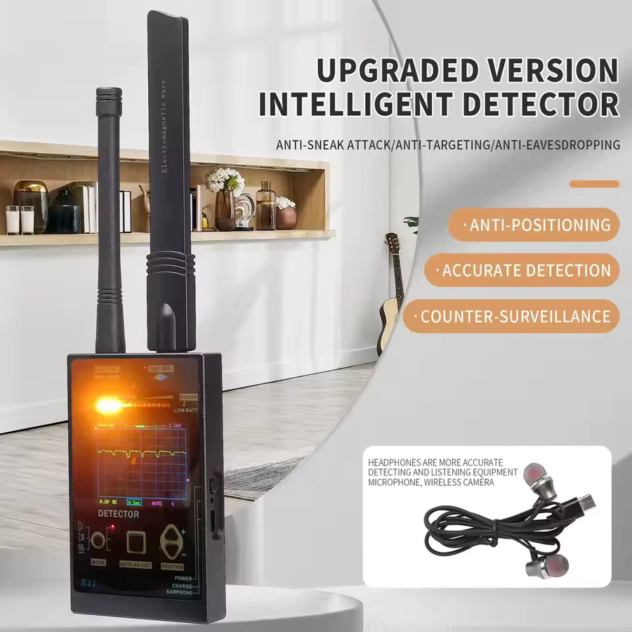 Professioneller Weitfrequenz-Signaldetektor 1 MHz-12 GHz mit automatischer Suche und GPS-Tracker in Schwarz - Bild 2