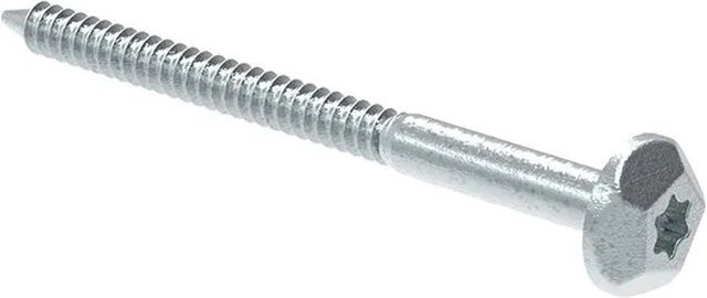 FeNau Sicherheitsschraube aus verzinktem Stahl mit Zierkopf und Torx-Antrieb, Farbe: Silber/Blau, Durchmesser: 7 mm, Länge: 85 mm - Bild 1