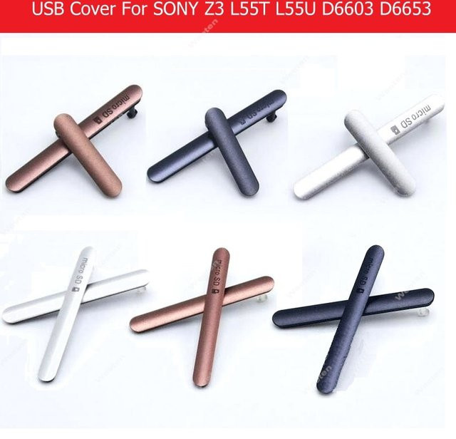 Sony Xperia Z3 Ersatzteil-Set mit USB-Abdeckung und SIM-Karten-Abdeckung in Schwarz und Multicolour - Bild 1