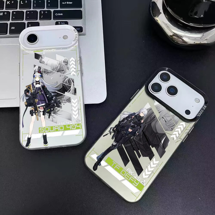 Stoßfeste Handyhülle Mädchen Frontline Ump45 für iPhone 17 16 15 14 13 12 11 Pro Max Air Matte Laser Aurora in Multicolour - Bild 2