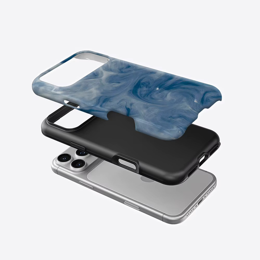 Eisblauer Wirbel Magnetische Robuste Handyhülle für Apple iPhone 17 16 15 14 13 Pro Max Plus in Blau - Bild 2