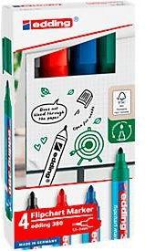 edding 380 Flipchart-Marker mit Rundspitze, farbsortiert, 4er Set - Bild 1