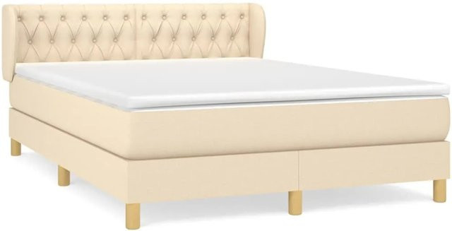 vidaXL Boxspringbett mit Matratze Hybrid-Design in Beige, B/T/H: 140 x 190 cm - Bild 1