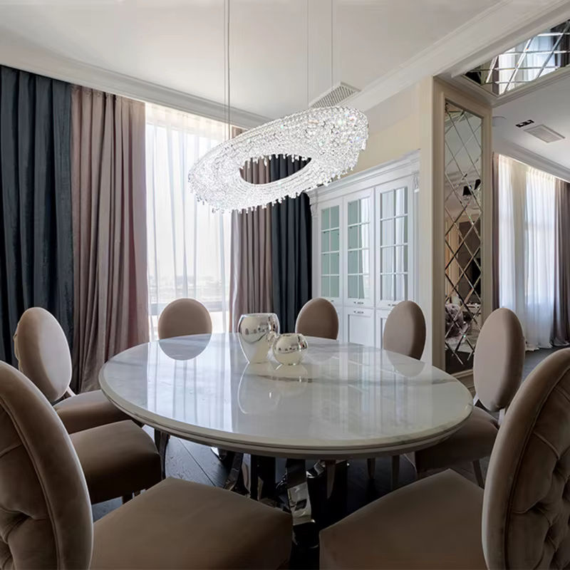 Moderne Kristall Kronleuchter Hängelampe in Gold für Wohnzimmer, Foyer und Lobby - Bild 2