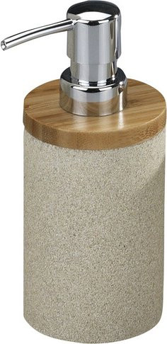 WENKO Seifenspender Vico aus Polyresin und Bambus in Beige - Bild 1