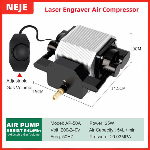 NEJE 25 W Luftkompressor Luftunterstützungspumpe mit 54 l/min Luftausgang für CNC-Lasergravierer - Bild 1