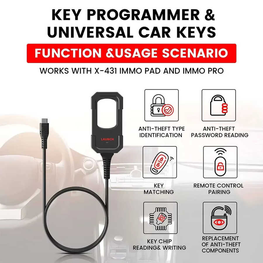 LAUNCH X431 Key Programmer Remote Maker für X-431 IMMO Elite, IMMO Plus und PAD V in Schwarz - Bild 2