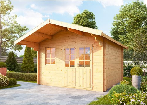WOLFF Gartenhaus Lisa 44-C aus Holz in Beige, B/H/T: 444 x 277 x 390 cm - Bild 1