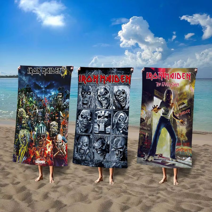 I-Iron-Maidens Strandtuch aus Mikrofaser in Multicolor, schnell trocknend und sandfrei - Bild 3
