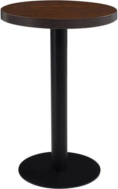 DELUKE Bistrotisch FLORI Rund, Dunkelbraun/Schwarz, Durchmesser: 50 cm, Höhe: 75 cm, MDF und Stahl - Bild 1
