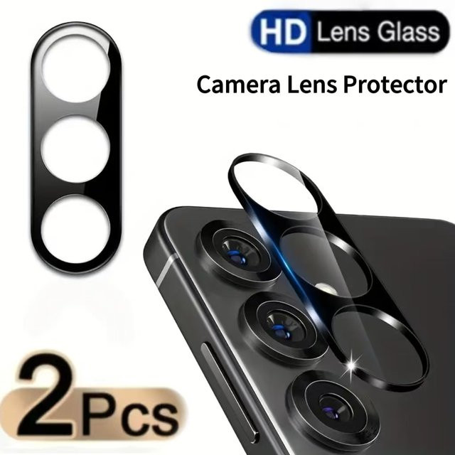 2 Stück Kameraschutz für Samsung Galaxy Serie (A57 A37 A17 A56 A36 A55 A35 A15 A14 A54 A16 S26 S25 S24 S23 Ultra FE Plus) in Schwarz und Transparent - Bild 1