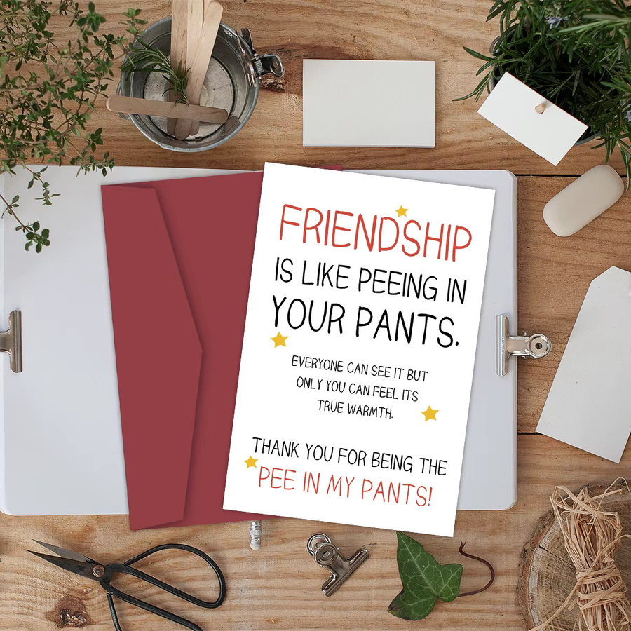 Lustige Geburtstagskarte für den besten Freund, personalisierbare Geschenkkarte in Weiß aus Papier - Bild 4