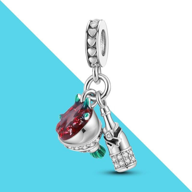 Anhänger Charms, Silberfarbe, Zirkonia, Damen - Bild 1