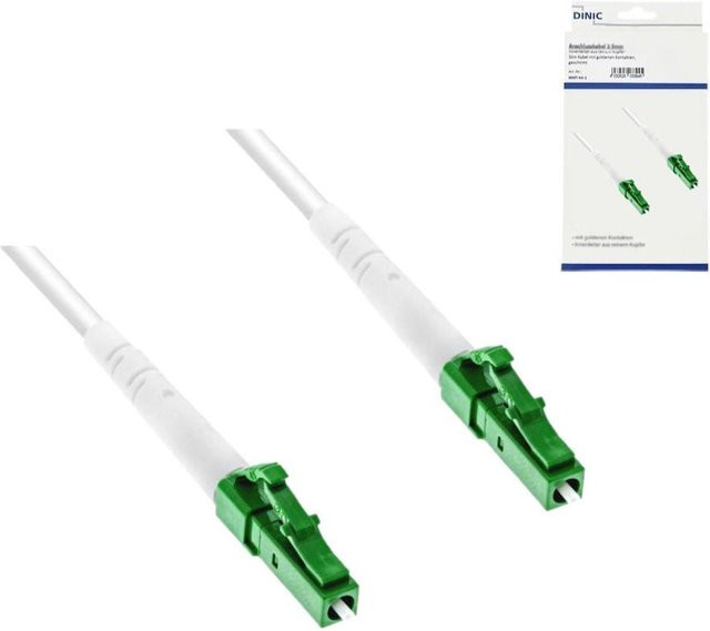 MAG Glasfaser-Anschlusskabel Simplex OS2 mit LC/APC 8° auf LC/APC 8° Steckern, Farbe: Weiß, Länge: 1 m - Bild 1