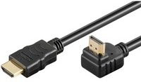goobay High-Speed HDMI Kabel mit Ethernet in Schwarz und Gold 90 Grad Winkel - Bild 1