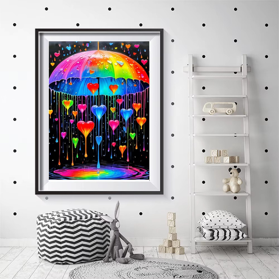 EverShine 5D-Diamant-Malerei-Set Regenschirm und Herz mit vollem Bohrer in Bunt als DIY-Mosaik-Kunsthandwerk für Erwachsene - Bild 3