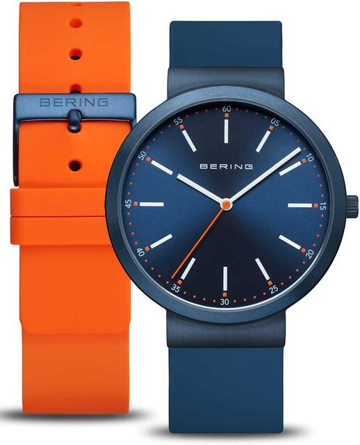 Bering Herrenuhr Classic Set, Quarz, Edelstahl, 41 mm, Blau - Bild 1
