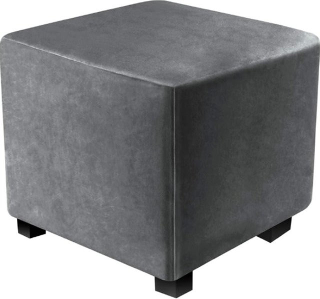 Yiran Furniture Eck-Ottomanenbezug aus dehnbarem Samt, waschbarer Hockerbezug und Möbelschutz, Größe S - Bild 1