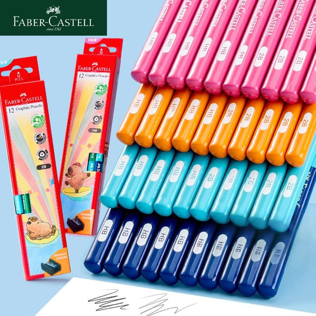 FABER-CASTELL Dreieckiger Bleistift aus Naturholz, 2B, ungiftig und bruchbeständig - Bild 1