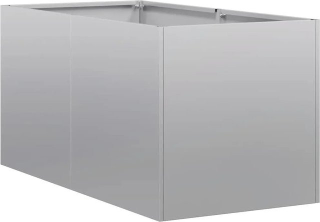 vidaXL Pflanzgefäß aus verzinktem Stahl in Silber, B/T/H: 80 x 40 x 40 cm - Bild 1