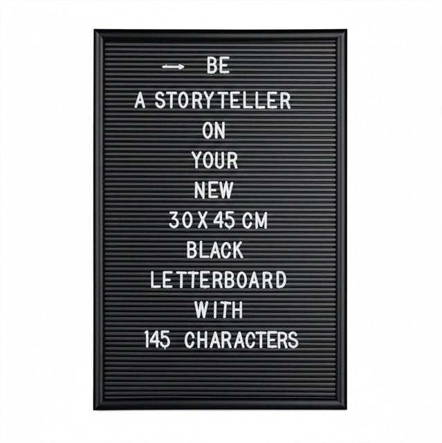 Relaxdays Letterboard aus MDF in Schwarz, B/H/T: 45 x 30 x 2 cm - Bild 1