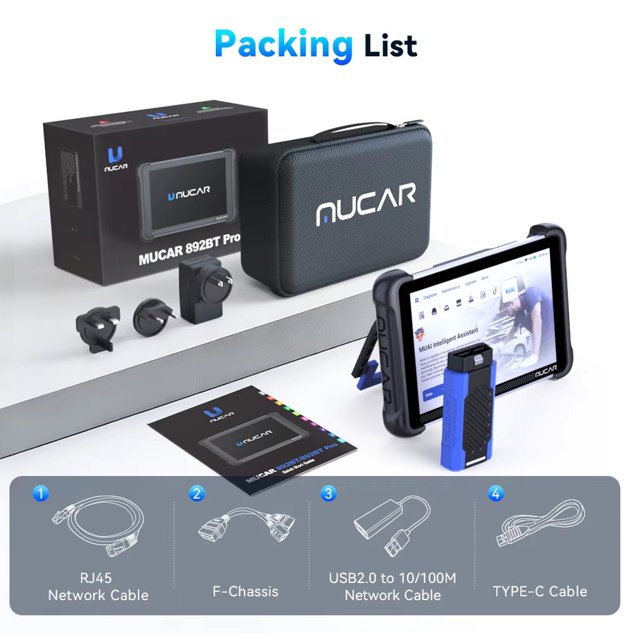 MUCAR 892BT PRO OBD2 Scanner J2534 CANFD DOIP Kfz-Diagnosegerät mit Topologie-Mapping und 35 Reset-Funktionen in Schwarz - Bild 5