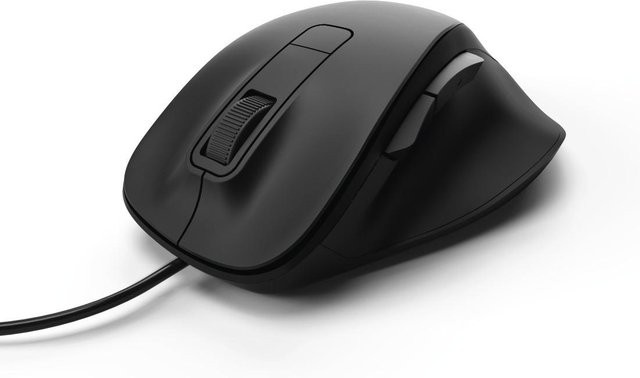 Hama USB-Maus MC-500, kabelgebundene optische 6-Tasten-Maus mit Scrollrad, 800-1600 dpi, Schwarz - Bild 1