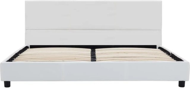 vidaXL Bettgestell in Weiß aus Kunstleder mit gepolstertem Rahmen, B/T: 140 x 200 cm - Bild 1
