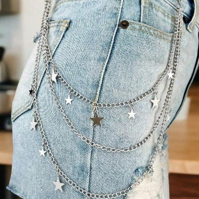 yuyongzhi Taillenkette, doppellagig, Metall, silber, Unisex - Bild 1