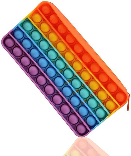 Buntes Silikon-Etui mit Blasen-Effekt als Schreibwaren-Aufbewahrungstasche und Antistress-Fidget-Spielzeug für Kinder und Erwachsene - Bild 1