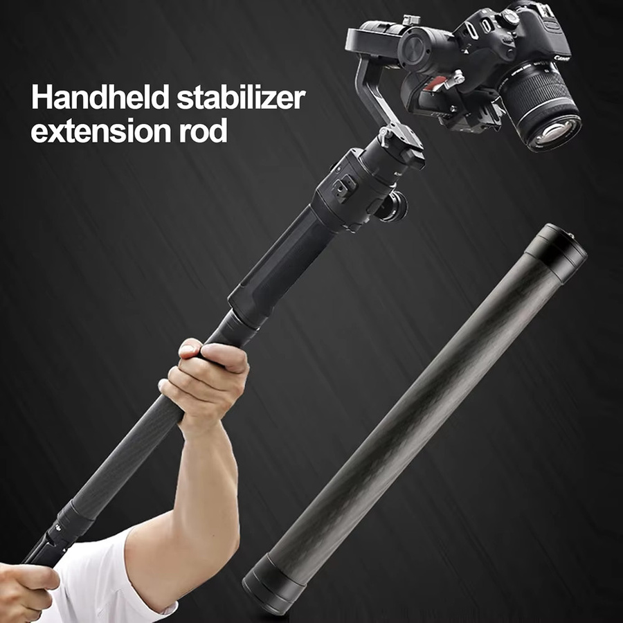 EXSKOF Verlängerungsstange aus Kohlefaser mit 1/4-Zoll-Schraube in Schwarz für GoPro, DJI Ronin S SC RS3 RS4 Stabilisator, DSLR-Kamera und Insta360 OSMO Action-Kamera - Bild 3