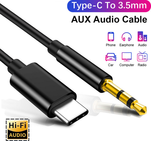 TekaGene USB Typ C auf 3,5 mm Klinke Audio-Adapter in Schwarz für Kopfhörer, Lautsprecher und Headsets - Bild 1