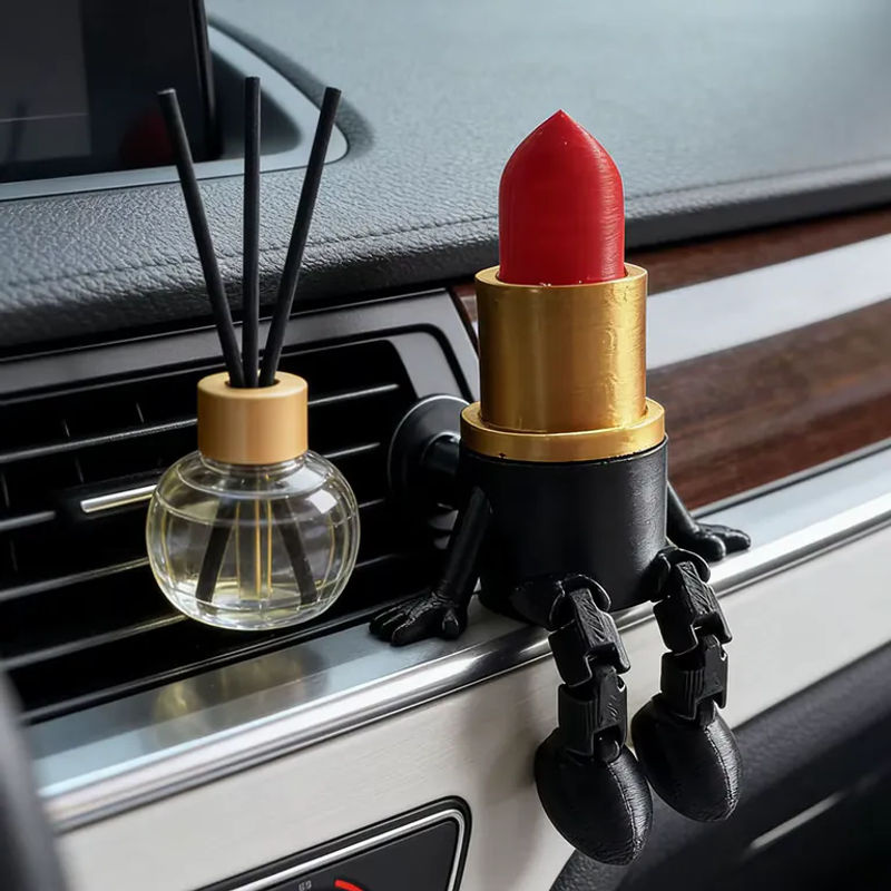 Dekorative 3D-gedruckte Lippenstift-Figur aus Kunststoff in Rot für Zuhause und Büro - Bild 6