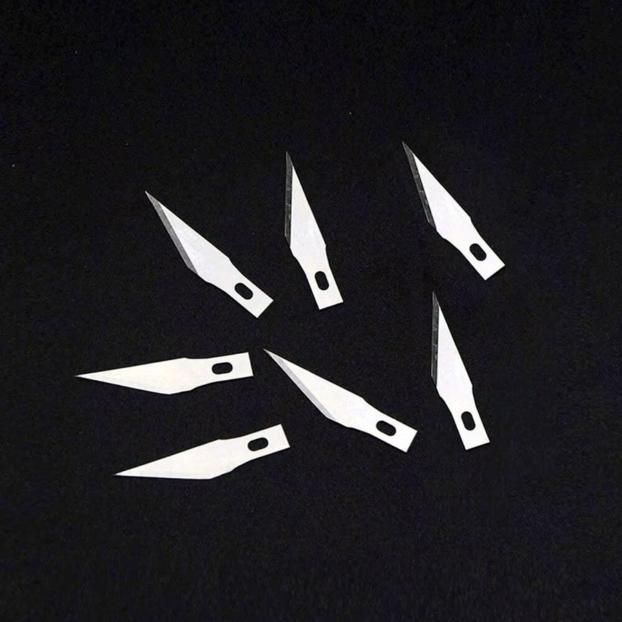 50 Stück Messerersatzklingen Typ #11 aus Stahl in Silber für Hobby, Präzisionsschnitzerei und Handwerk - Bild 3