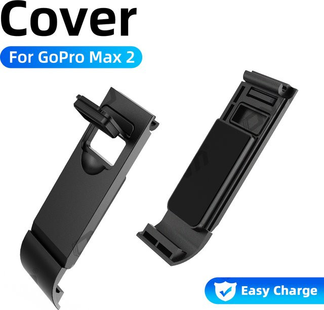 GoPro MAX Ersatz Batteriefach-Abdeckungsset in Schwarz mit Schnellverschluss und seitlicher Öffnung für deine Action Camera - Bild 1