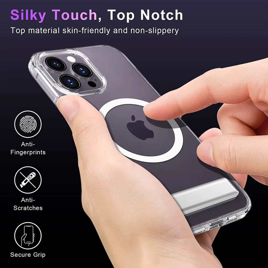 EDEBA Magnetische iPhone Handyhülle mit Ständer, Transparent, Stoßfest und MagSafe kompatibel für iPhone 15 14 13 12 11 Pro Max Plus Mini - Bild 6
