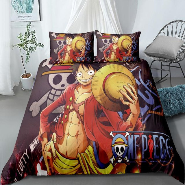 Bettwäscheset Anime One Piece mit Luffy Motiv von Lodestar, 3-teilig, Mehrfarbig, B/H: 200 x 200 cm - Bild 1