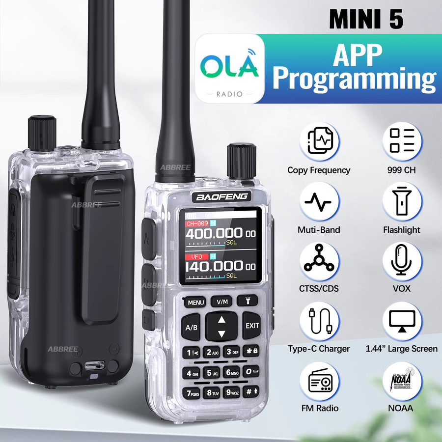 Baofeng MINI 5 Walkie-Talkie mit Bluetooth-App-Programmierung und 2200mAh Akku, UV-5R MINI Amateurfunkgerät mit großer Reichweite und Dual PTT - Bild 2
