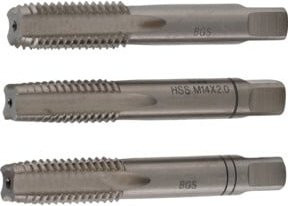 BGS Gewindebohrer-Satz aus HSS G, 3-teilig, M14 x 2,0, Farbe: Silber - Bild 1