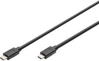 Digitus USB-C auf USB-C Anschlusskabel USB 3.2 Gen 2, Schwarz, 1,00 m - Bild 1