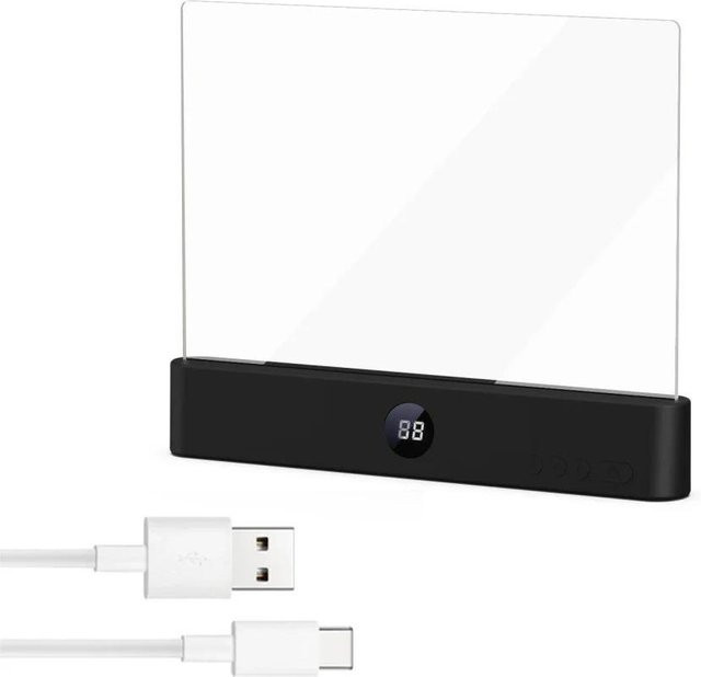 YJMP Super Lighting LED Leselampe mit Clip und Touch-Bedienung, Tragbare USB Nachtlicht für Tablet und Bücher, Schwarz oder Transparent/Weiß - Bild 1
