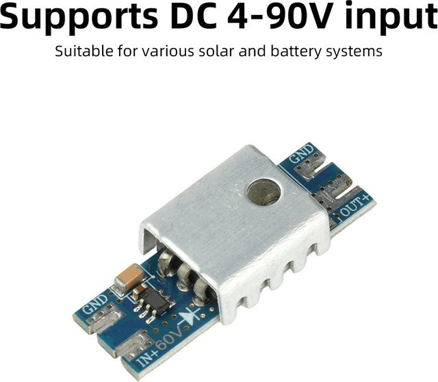 occkic Idealdioden-Modul DC 3,5-60V zu 4-90V mit 20A Solar-Rückflussverhinderung und Kühlkörper - Bild 1
