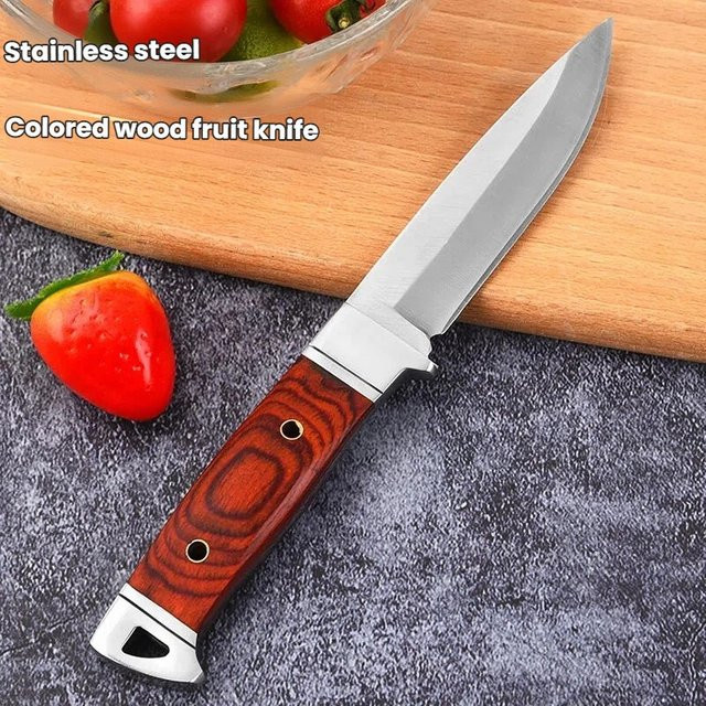 Geschmiedetes Allzweckmesser von ALLWIN HOUSEWARE W mit Holzgriff und Scheide in Silber - Bild 1