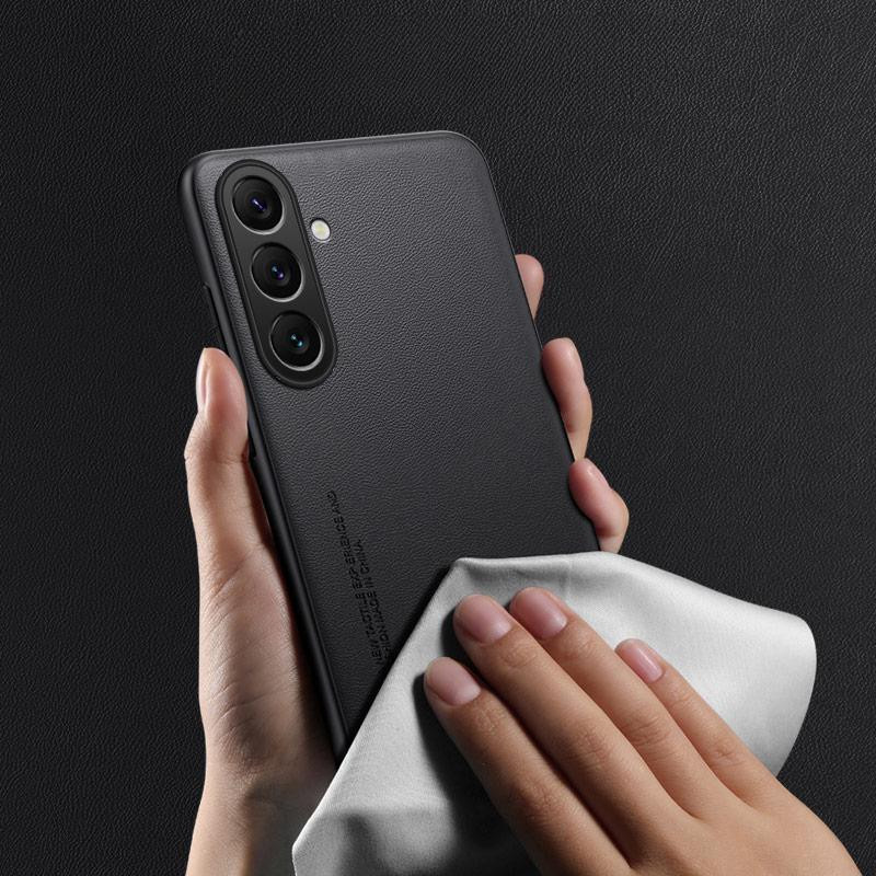 Schutzhülle aus PU-Leder für Samsung Galaxy A56 A36 A26 A16 A05S A55 A35 in Weiß mit mattem Silikon-Stoßfänger - Bild 2