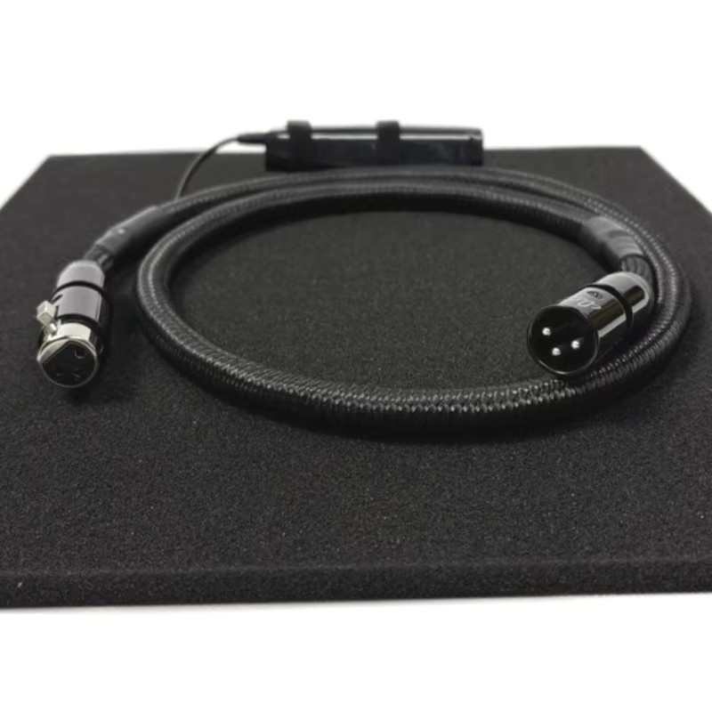 VOIACAN AES/EBU Koaxial-Digitalkabel 110 Ohm mit reinem Silber, XLR 3 Pin Stecker auf Buchse, Schwarz/Silber - Bild 4