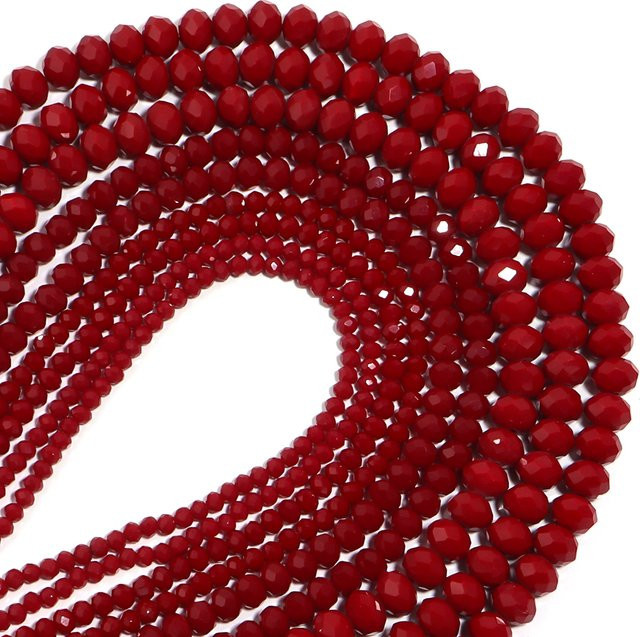 Kristallperle, rote facettierte Glasperle, Unisex - Bild 1
