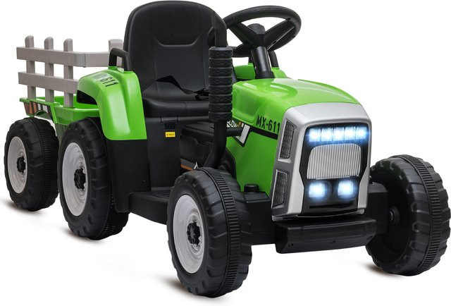 HOMCOM Elektrischer Traktor mit Anhänger Kinder-Elektroauto Grün - Bild 1