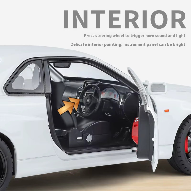 Maisto GTR Straßenauto-Legierungsmodell, 1:18, Metall, silver - Bild 6