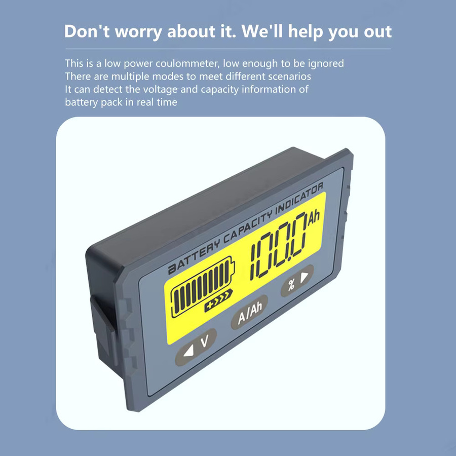 Aideepen Coulomb Zähler Meter Batterie Volt Tester für Li-Ion und Lifepo4, 8V-120V, 50A/100A - Bild 2